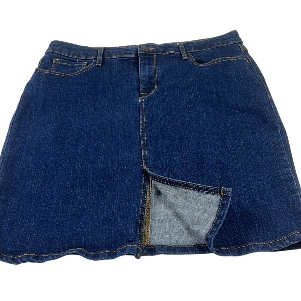Old Navy Denim Jean‎ Skirt Front Slit Womens Size 12 Dark Wash